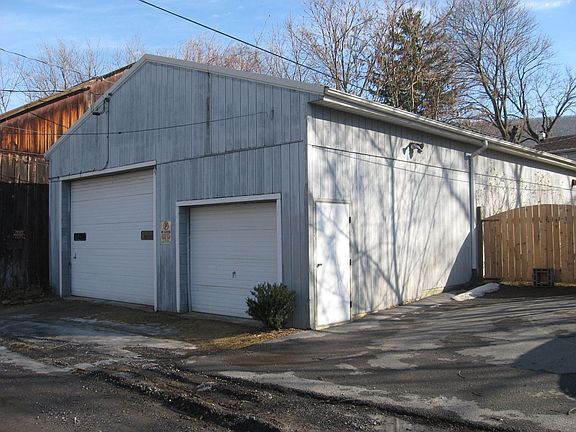 Large garage.