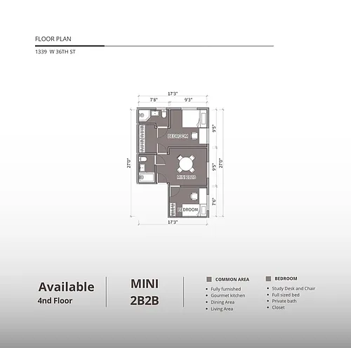 Floor plan Unit 1339 Rm401