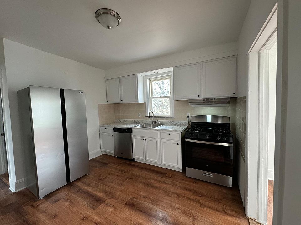 Spacious kitchen with stainless steel appliances