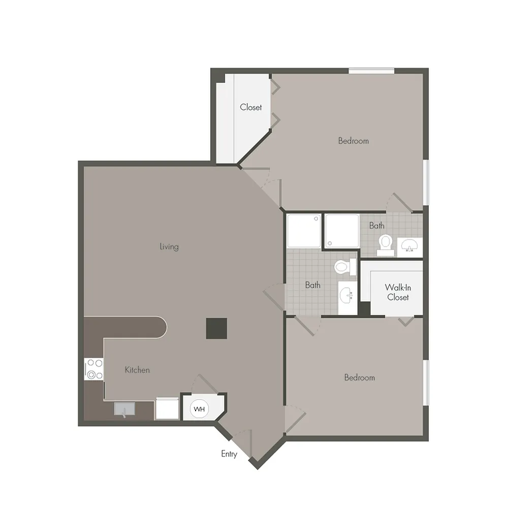 Floor plan 2 Bedroom 2 Bathroom