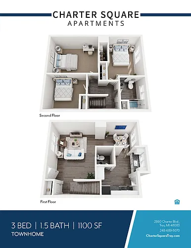 Floor plan 3 BED 1.5 BATH TOWNH