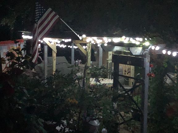 Night time sitting area lit