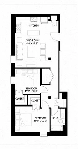 Floor plan 2 BR - B