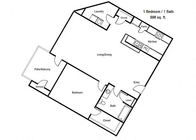 Floor plan One Bedroom E