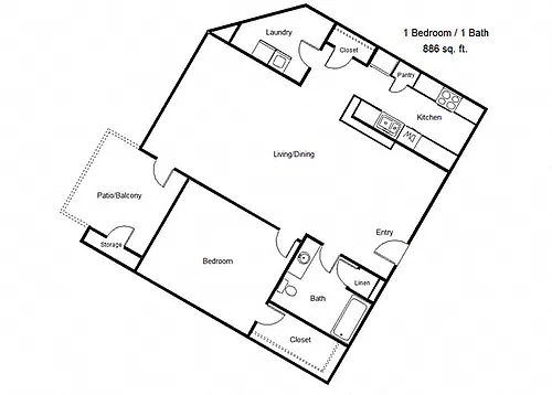 Floor plan One Bedroom E