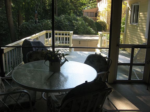 Screened in Porch and 2 Level Deck with Hot Tub