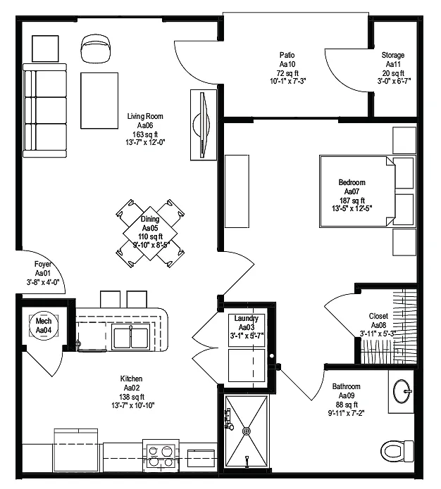Floor plan 1 Bedroom