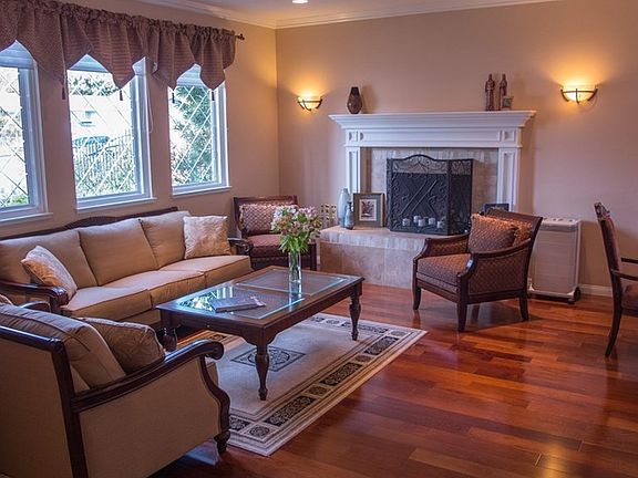 Living room with recessed lights