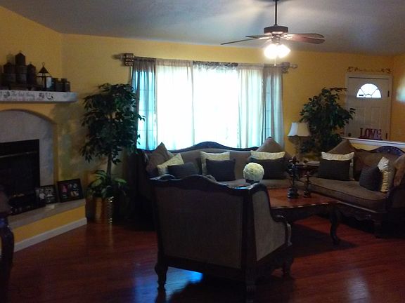 living room with fireplace