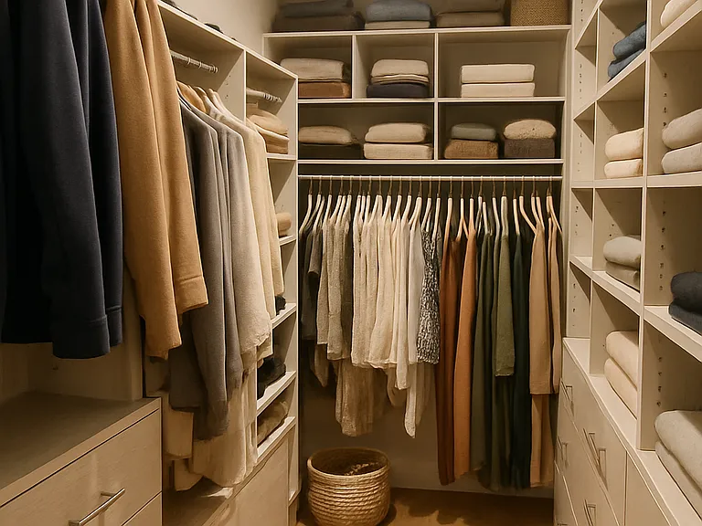 Walk-in closet for primary bedroom