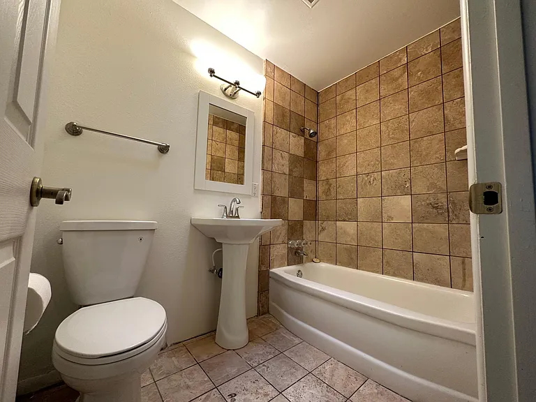 Guest bath, new commode & pedestal sink