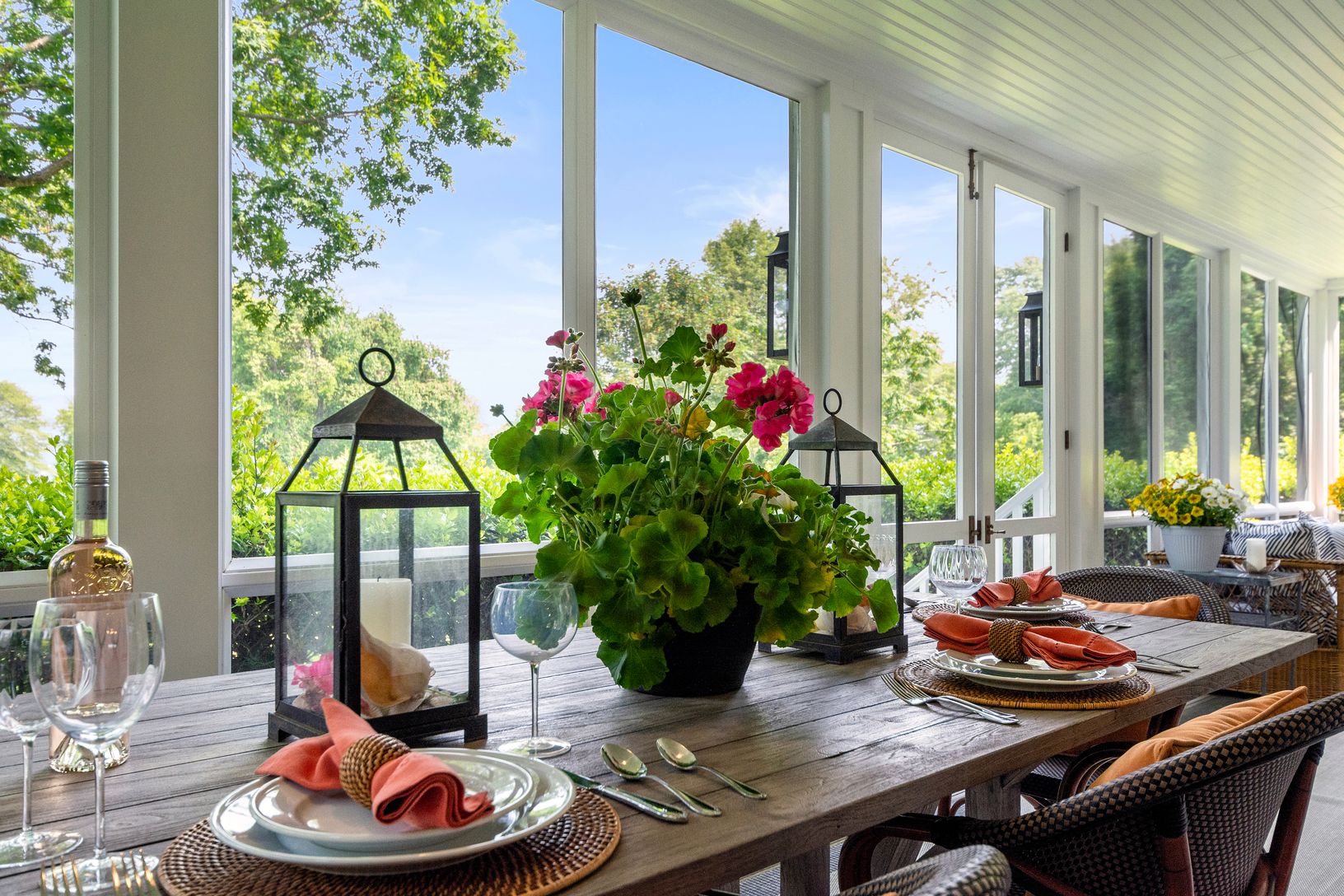 Screened porch entertaining