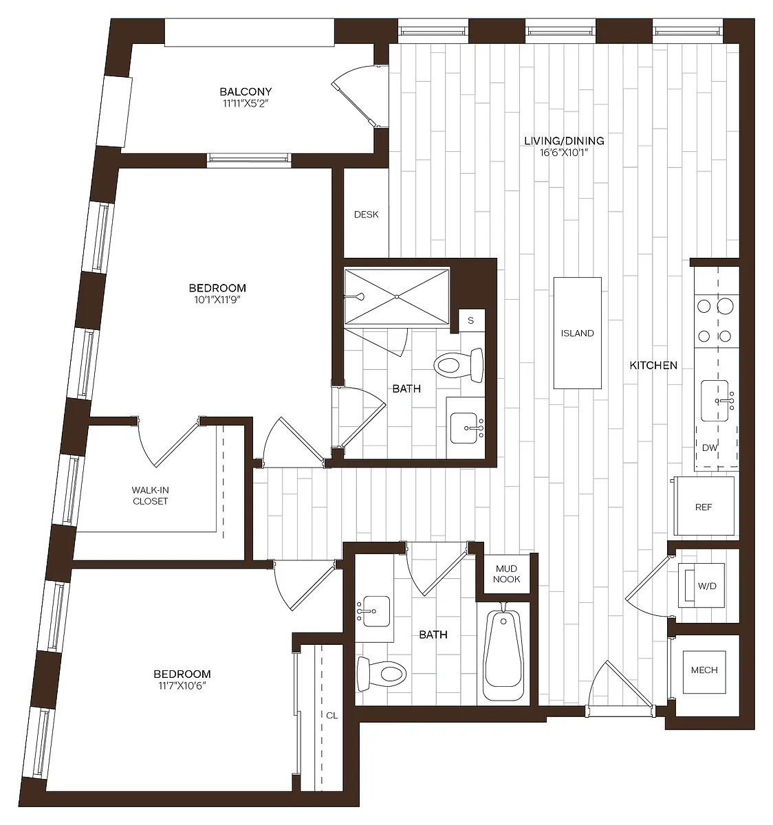 Floor plan 2 Bed/2 Bath-B12