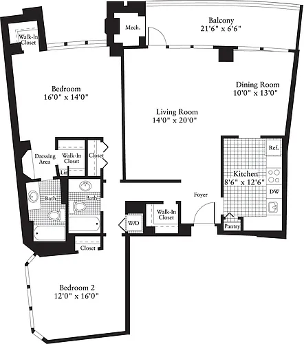 Floor plan 2 Bedrooms I