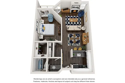 Floor plan Plan C 1 Bedroom