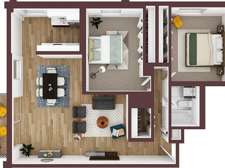 Rockville- 2 Bedroom, 1 Bath Apt. with modern appliances, wood-plank flooring, and lots of closet space.