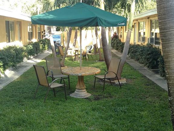 Outside in the shade