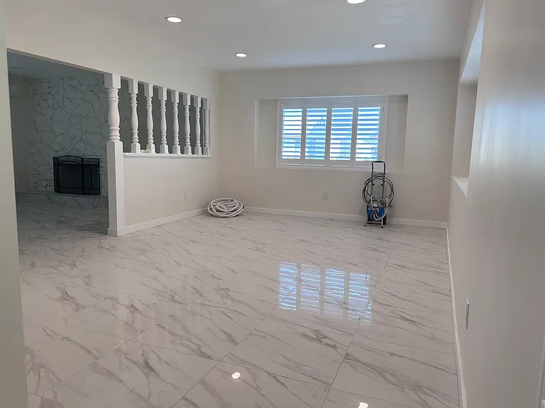 View from front door of living room space
