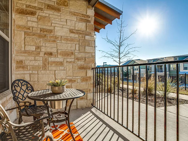 Lower Patio on Ground Unit at Overlook at Stone Oak Park Apartments, San Antonio, TX