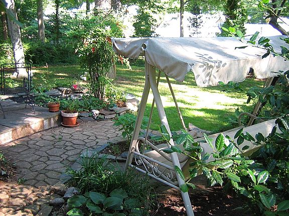 Swing back garden and lawn