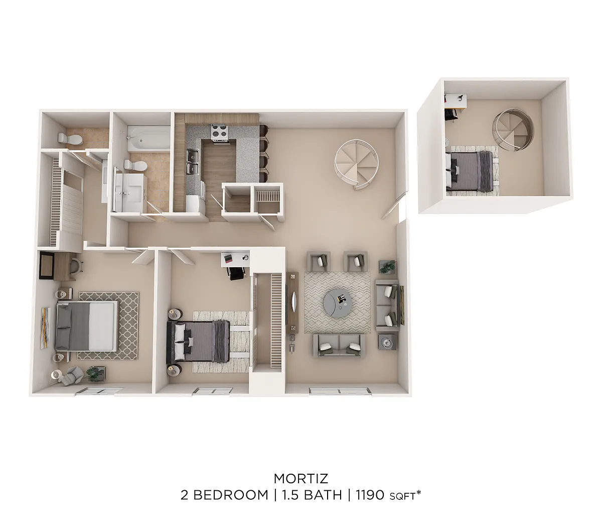 Floor plan Mortiz Two Bed C 1190
