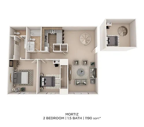 Floor plan Mortiz Two Bed C 1190