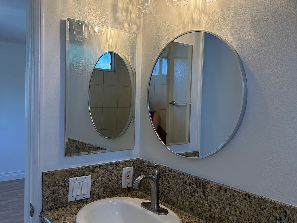 NEW VANITY & GRANITE COUNTERTOPS & NEW DESIGNER MIRROR & LIGHTING