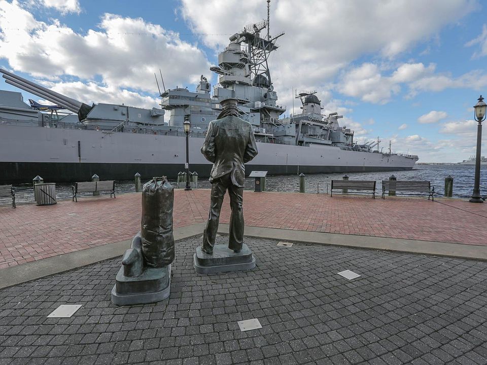 Close to the USS Wisconsin Battleship