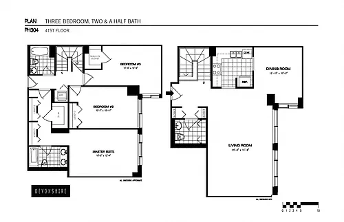 Floor plan 3 Bed_3 Bath Penthouse-ph304