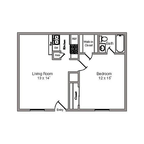 Floor plan 1X1 A1