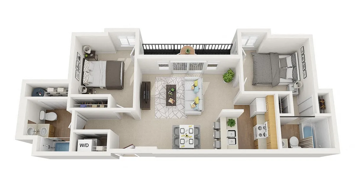 Floor plan 2 Bed 2 Bath Tuscany