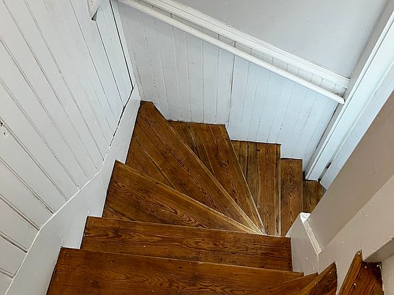 Private stair way up to the apartment from common hallway