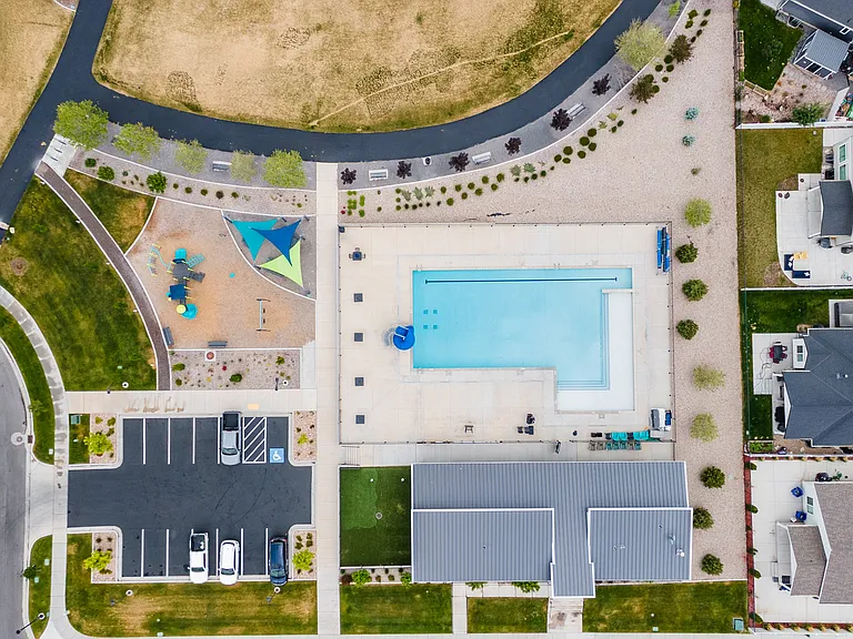 Aerial shot ft community pool