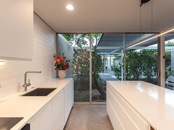 Brand new modern kitchen with new appliances.