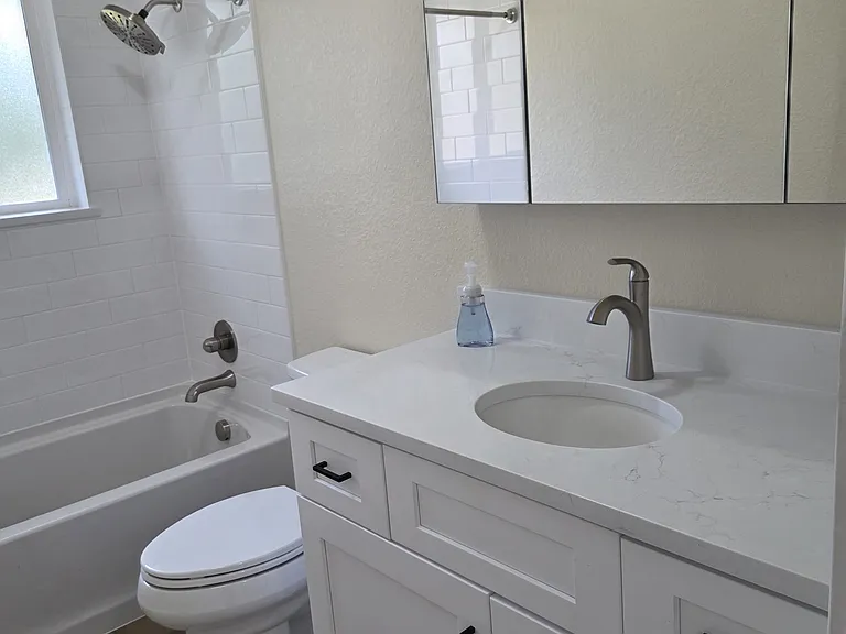 Bathroom - all new vanity, toilet ,tile and tub.