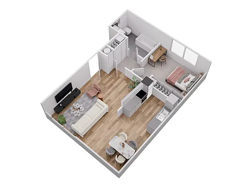 Floor plan 1 BEDROOM 626 SQUARE FEET