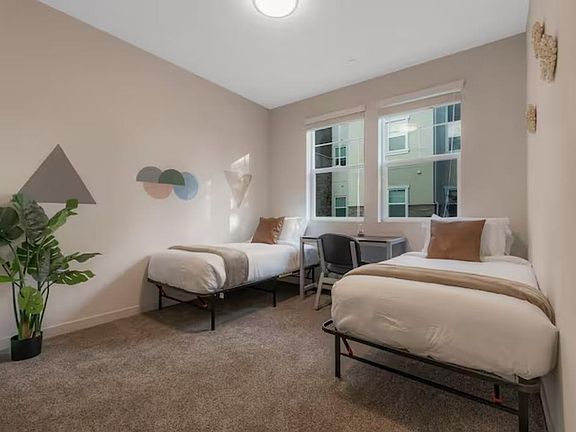 Room for 2! Bunk up in this room with two twin-sized beds.