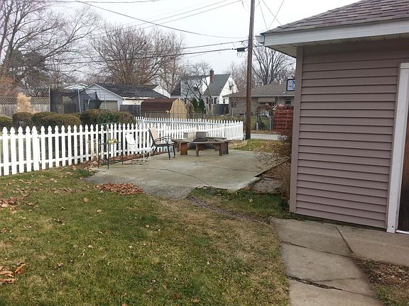 Backyard, patio, and garage