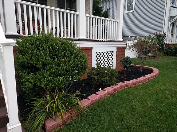 Landscaped with shrubs