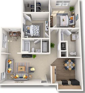 2B - 1,035 SQ.FT 2B - 1,035 SQ.FT