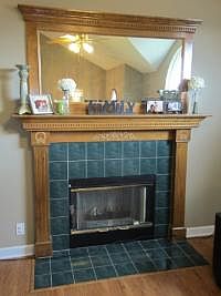 Fireplace with Custom Mantel & Mirror