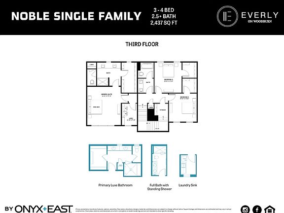 Third Floor Plan and Options