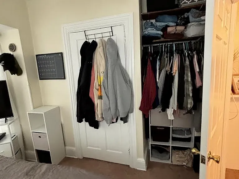 two closets in the bedroom
