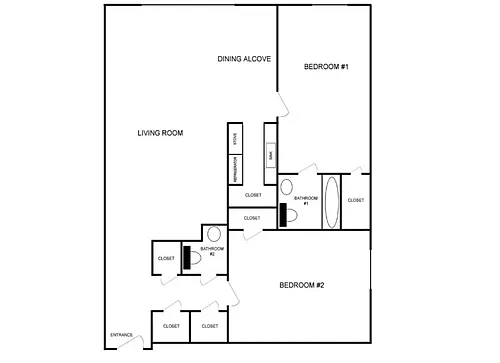 Floor plan Two Bed Two Bath