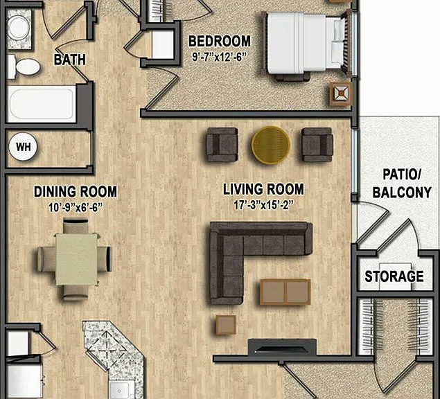 Zenas is a three-bedroom, two-bathroom home featuring an open-concept layout, in-unit laundry, walk-in closets, and a private patio or balcony. Zenas is a three-bedroom, two-bathroom home featuring an open-concept layout, in-unit laundry, walk-in closets,