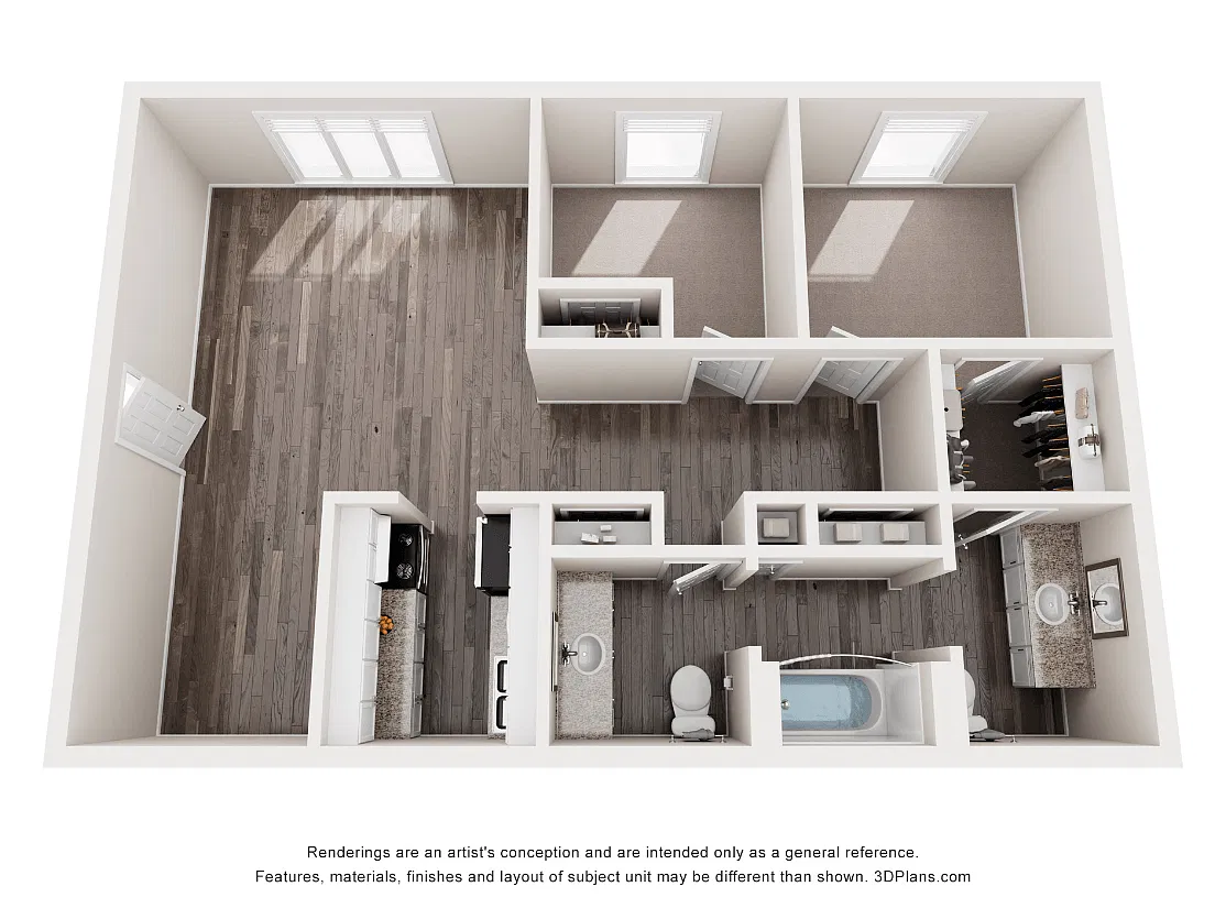 Floor plan 2 Bed 1.5 Bath Belmont Renovated