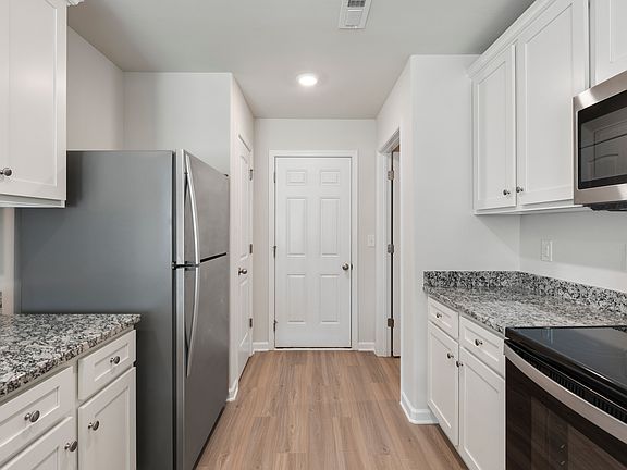 Kitchen with stainless steel appliances