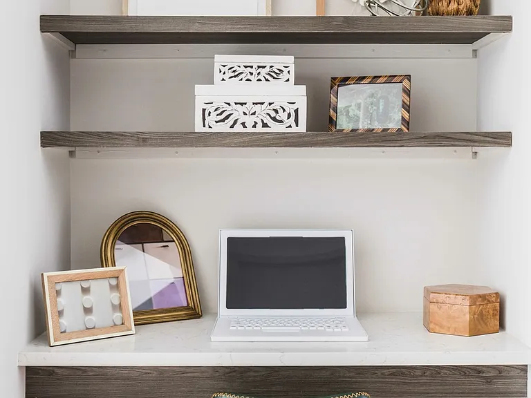 Built in desk space - perfect for your home office.