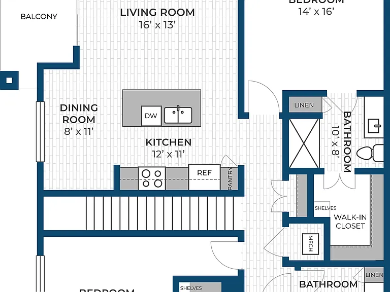 Floor Plan 2C | Seasons at Elgin | Apartments in Elgin, IL Floor Plan 2C | Seasons at Elgin | Apartments in Elgin, IL