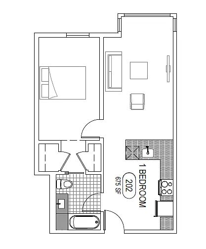 Floor plan 1 Bedroom